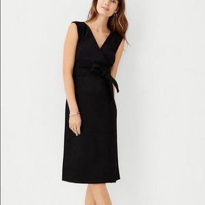 NEW! Ann Taylor Faux Suede Wrap Midi Dress